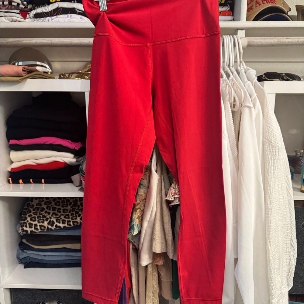 Lululemon Athletica Red High-Waisted Leggings